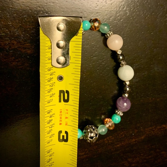 Mala Prayer Bead Necklace 14" with matching stretchy bead bracelet - Picture 7 of 8